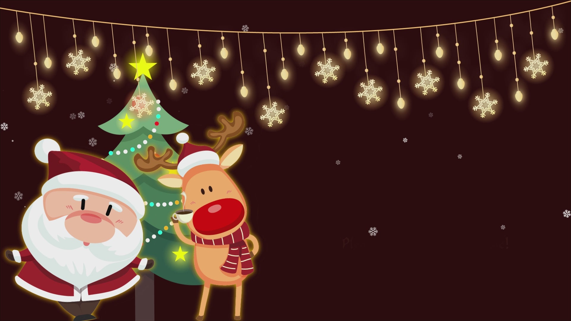 Animated Scenes Cute Dancing Santa Clause and Rudolph