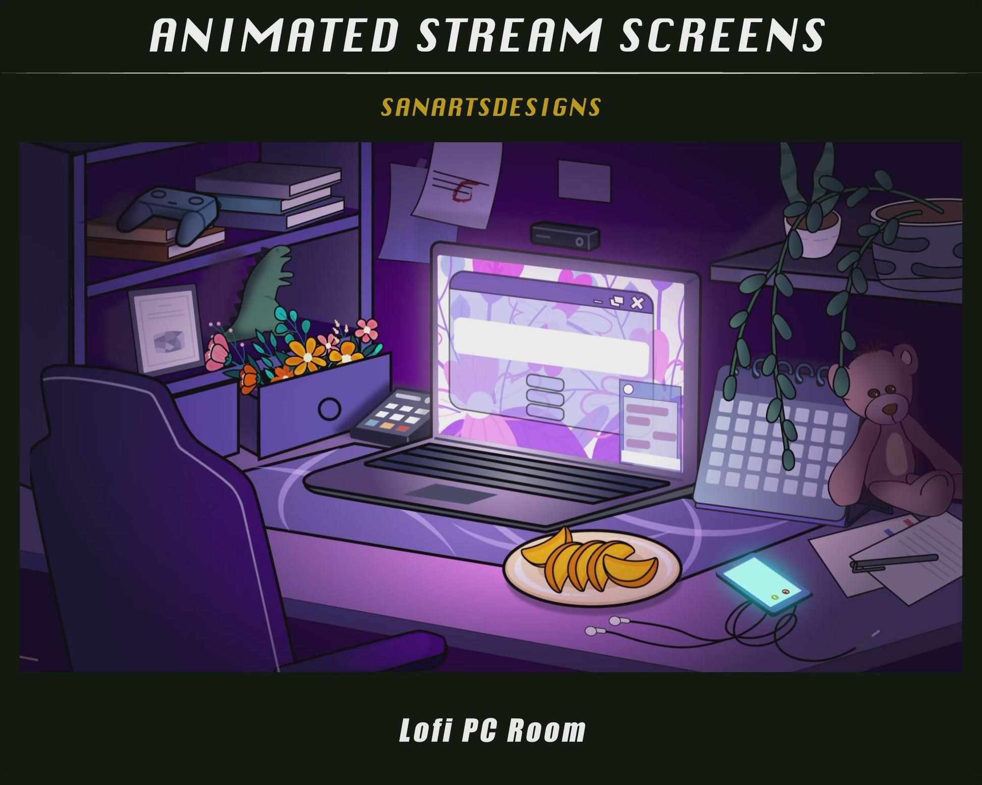 Animated Scenes Lofi PC Desk
