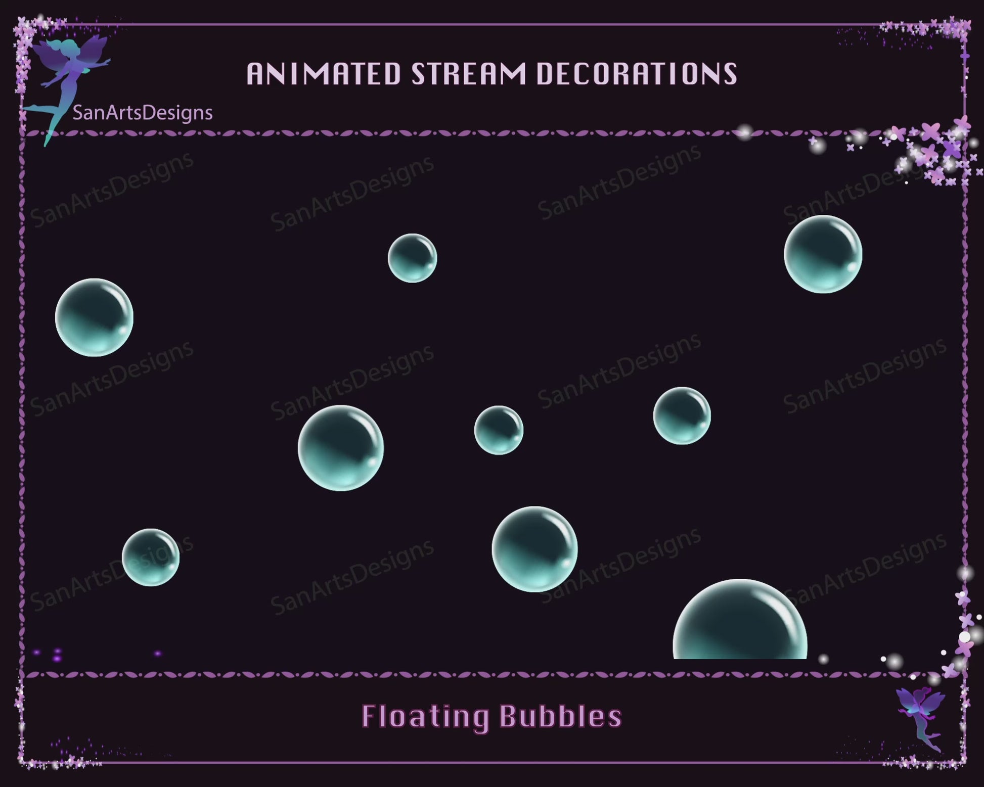 Floating Bubbles Animated Stream Decoration