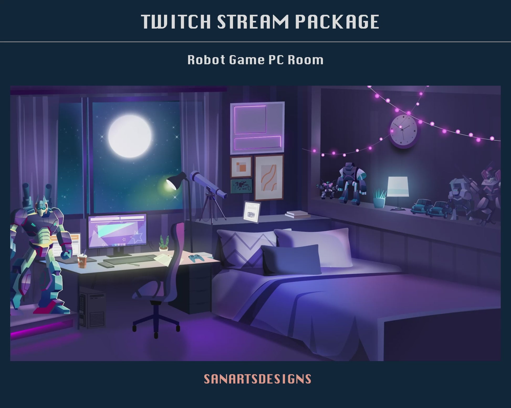 Animated Stream Package Robot Game Room
