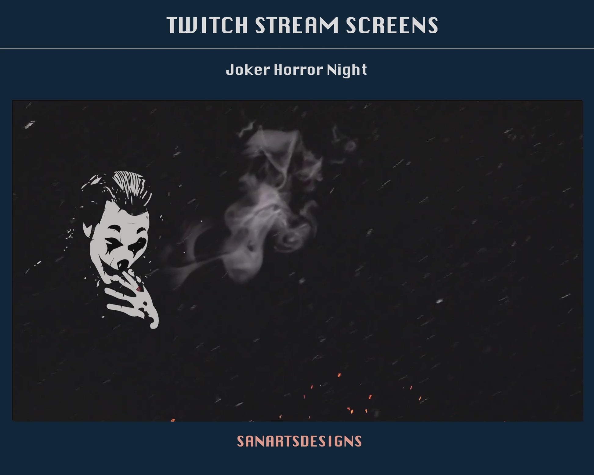 Animated Stream Screen Overlays Horror Night Killer Joker