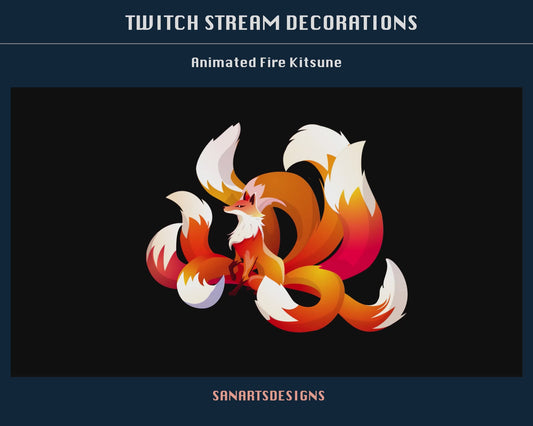 Kitsune Nine Tail Fox Animated Stream Decorations
