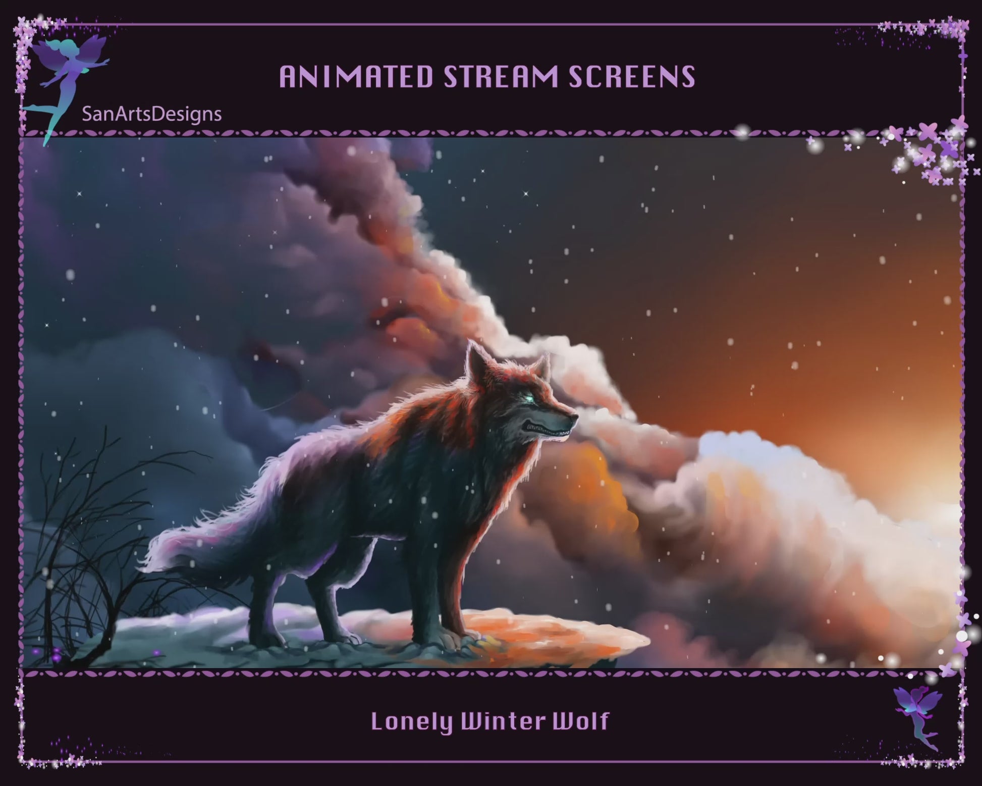 Animated Scenes Lonely Winter Wolf