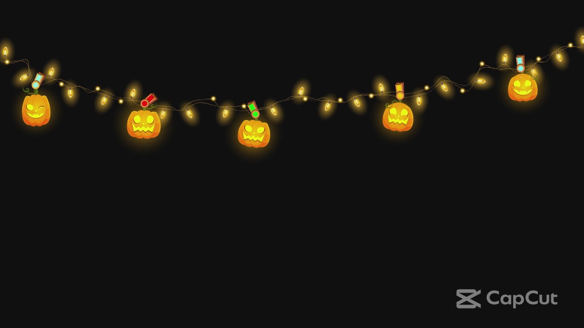 Halloween Pumpkin Light Chains Animated Stream Decorations