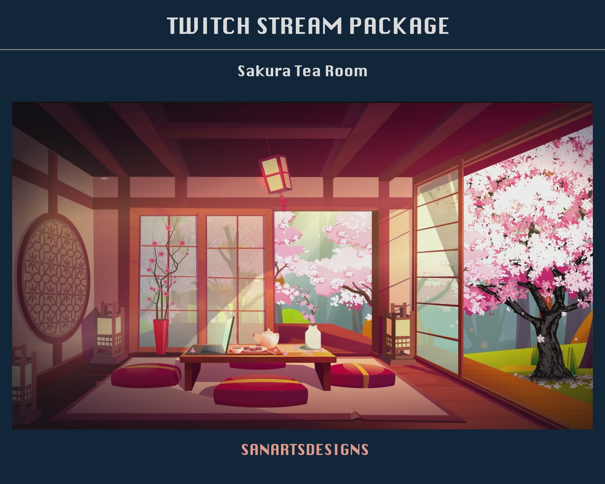 Animated Stream Package Sakura Tea Room