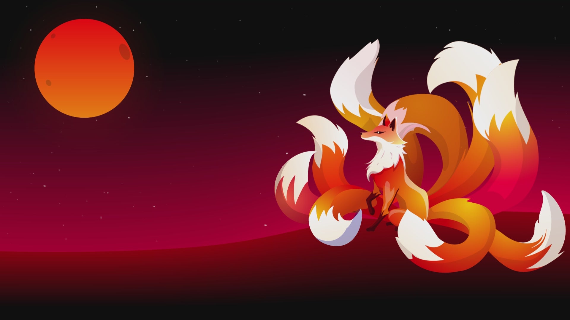Nine Tail Fox Kitsune Animated Stream Screen Overlays