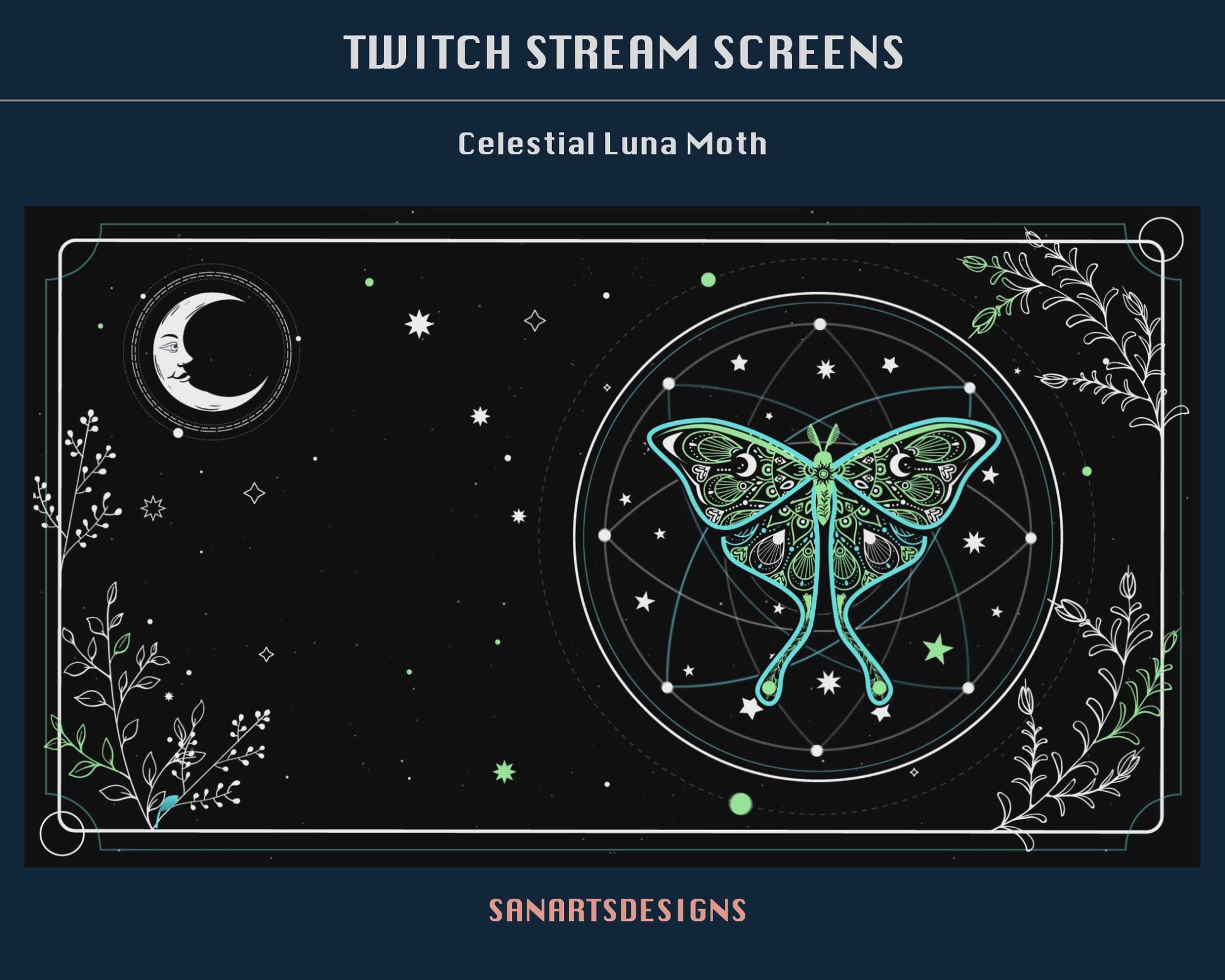 Animated Scenes Green Celestial Luna Moth