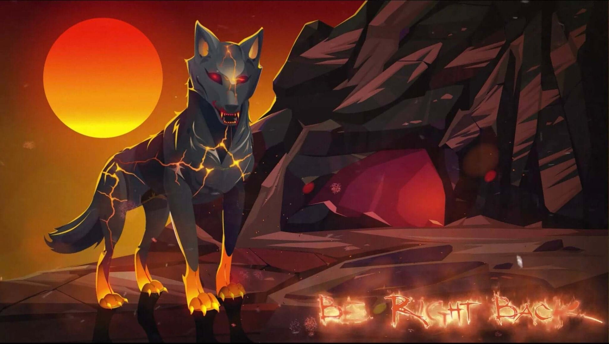 Animated Scenes Fire Wolf - Overlay - Stream K-Arts