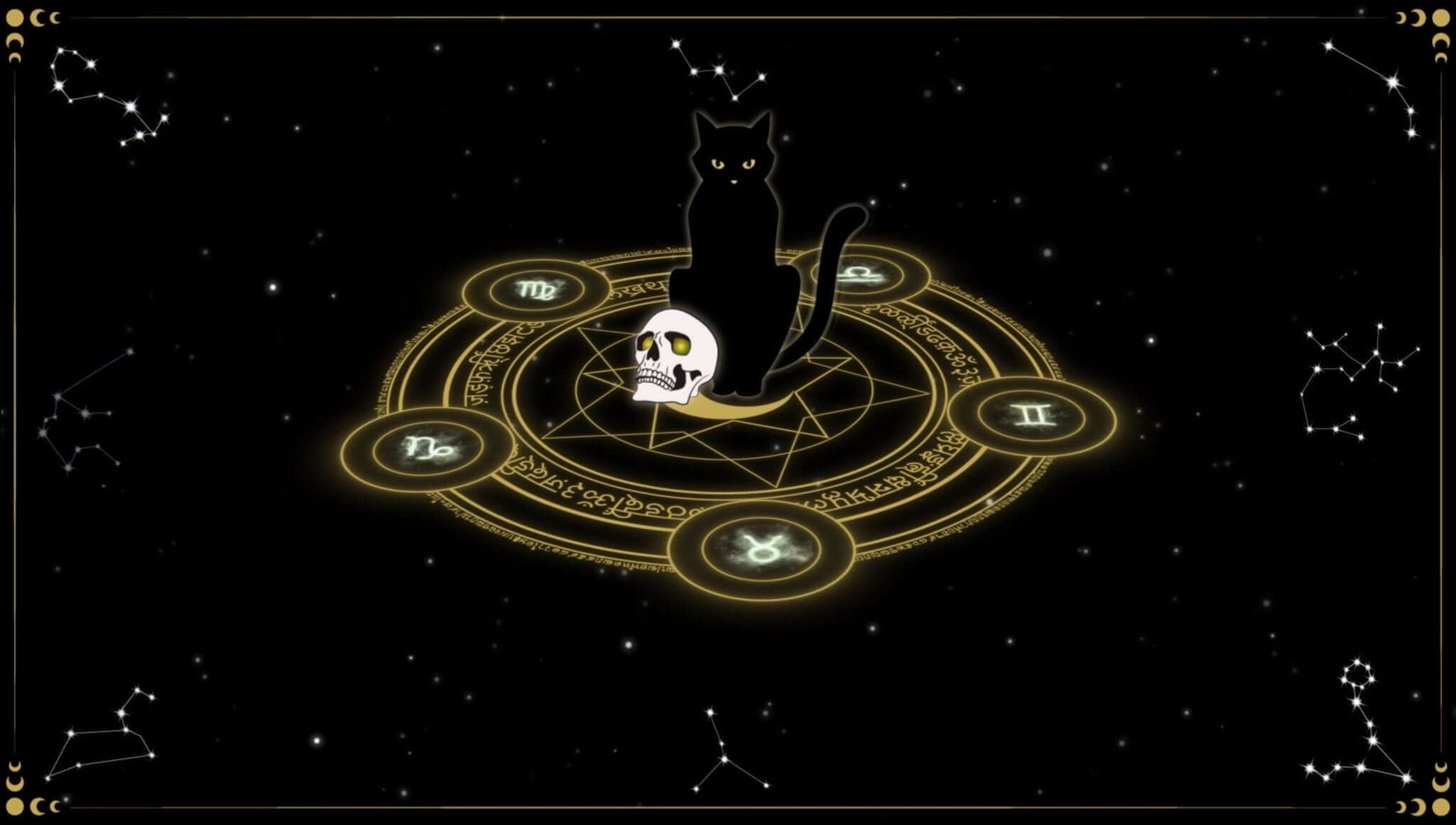 Animated Scenes Gold Celestial Magic Circle - Overlay - Stream K-Arts