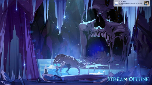 Animated Scenes Ice Wolf in Frozen Skull Cave - Overlay - Stream K-Arts