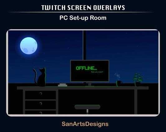 Animated Scenes PC Set-up Room - Overlay - Stream K-Arts