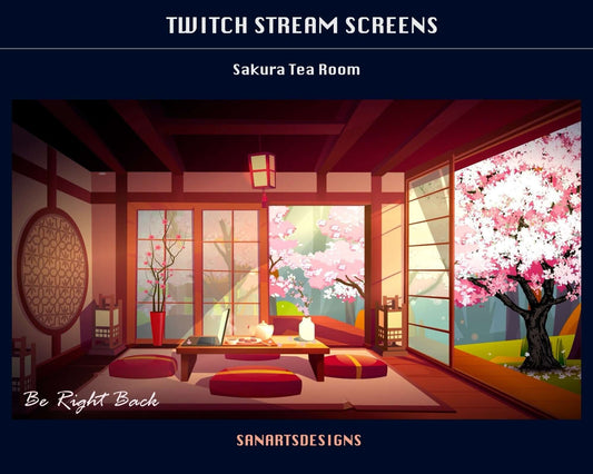 Animated Scenes Sakura Tea Room - Overlay - Stream K-Arts