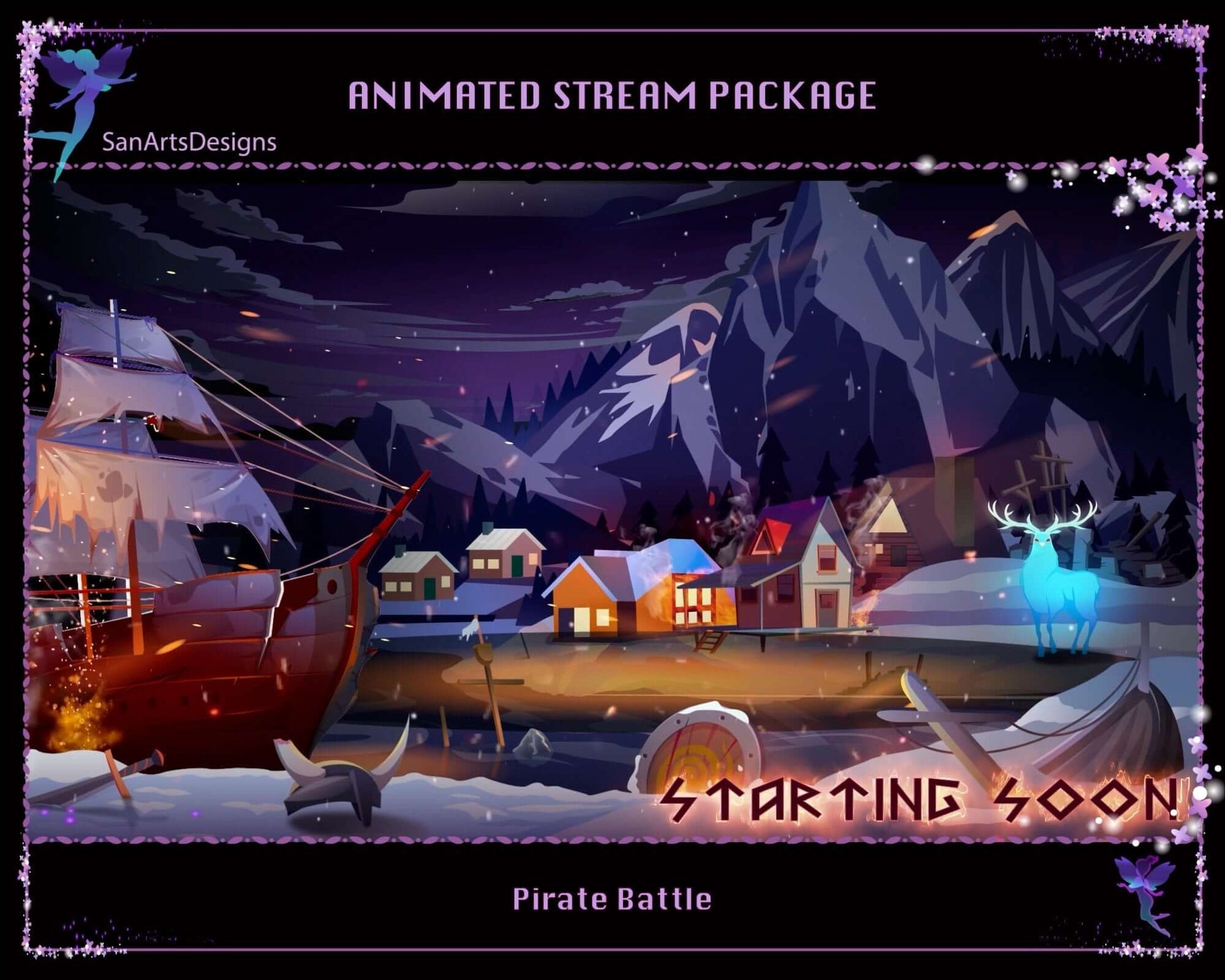 Animated Stream Bundle Pirate Battle - Package - Stream K-Arts