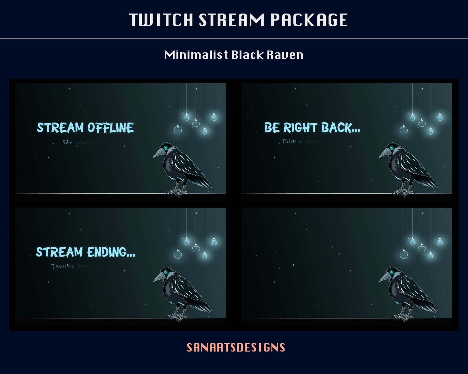 Animated Stream Package Black Raven - Package - Stream K-Arts