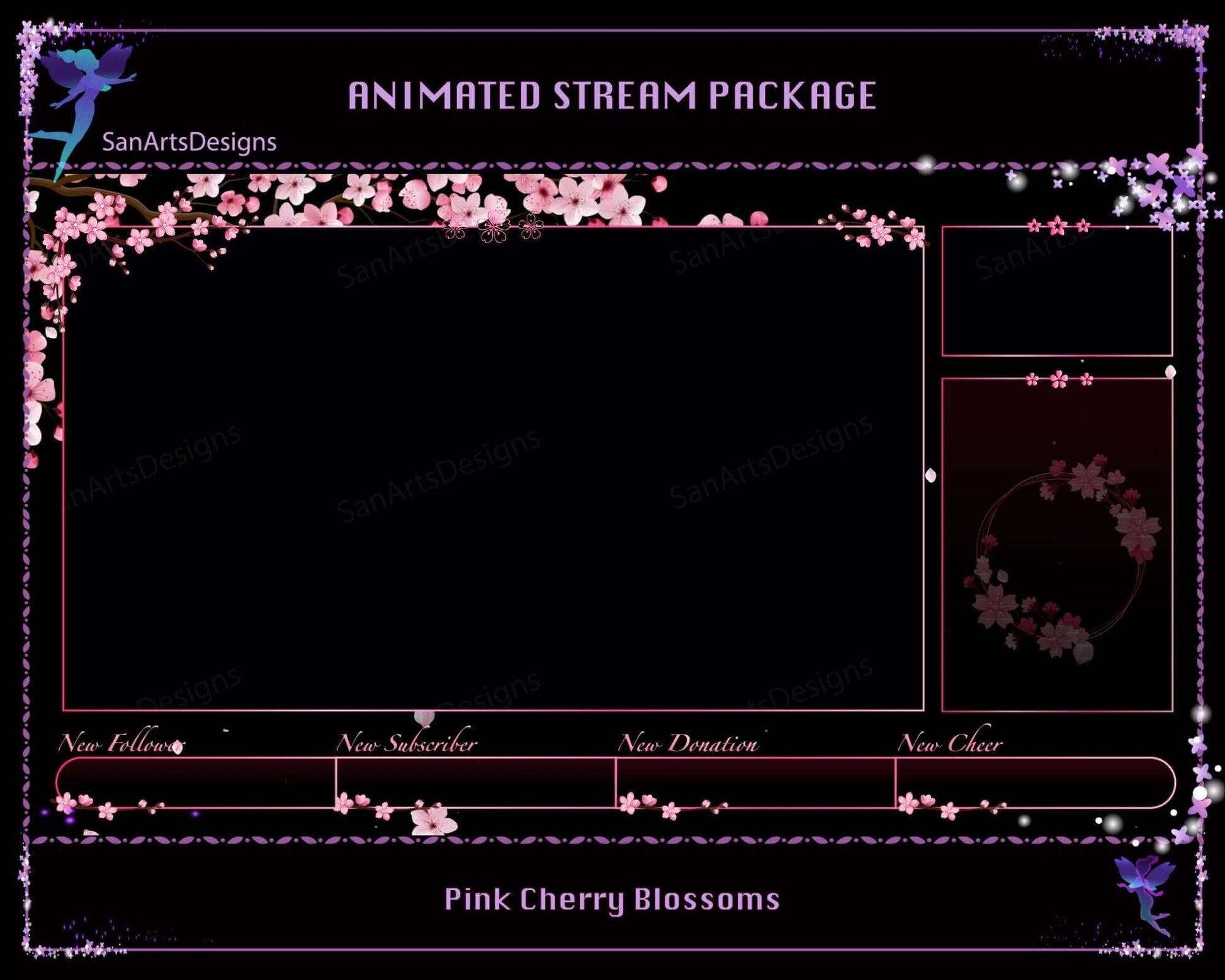 Animated Stream Package Pink Sakura - Package - Stream K-Arts