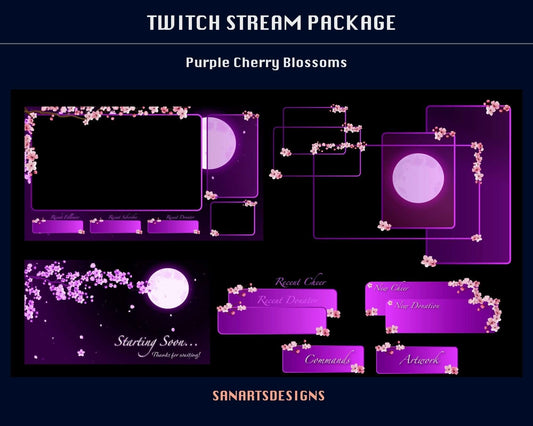 Animated Stream Package Purple Cherry Blossom - Package - Stream K-Arts