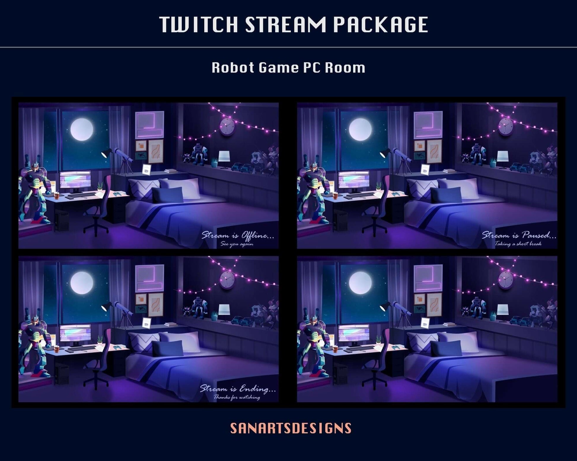 Animated Stream Package Robot Game Room - Package - Stream K-Arts