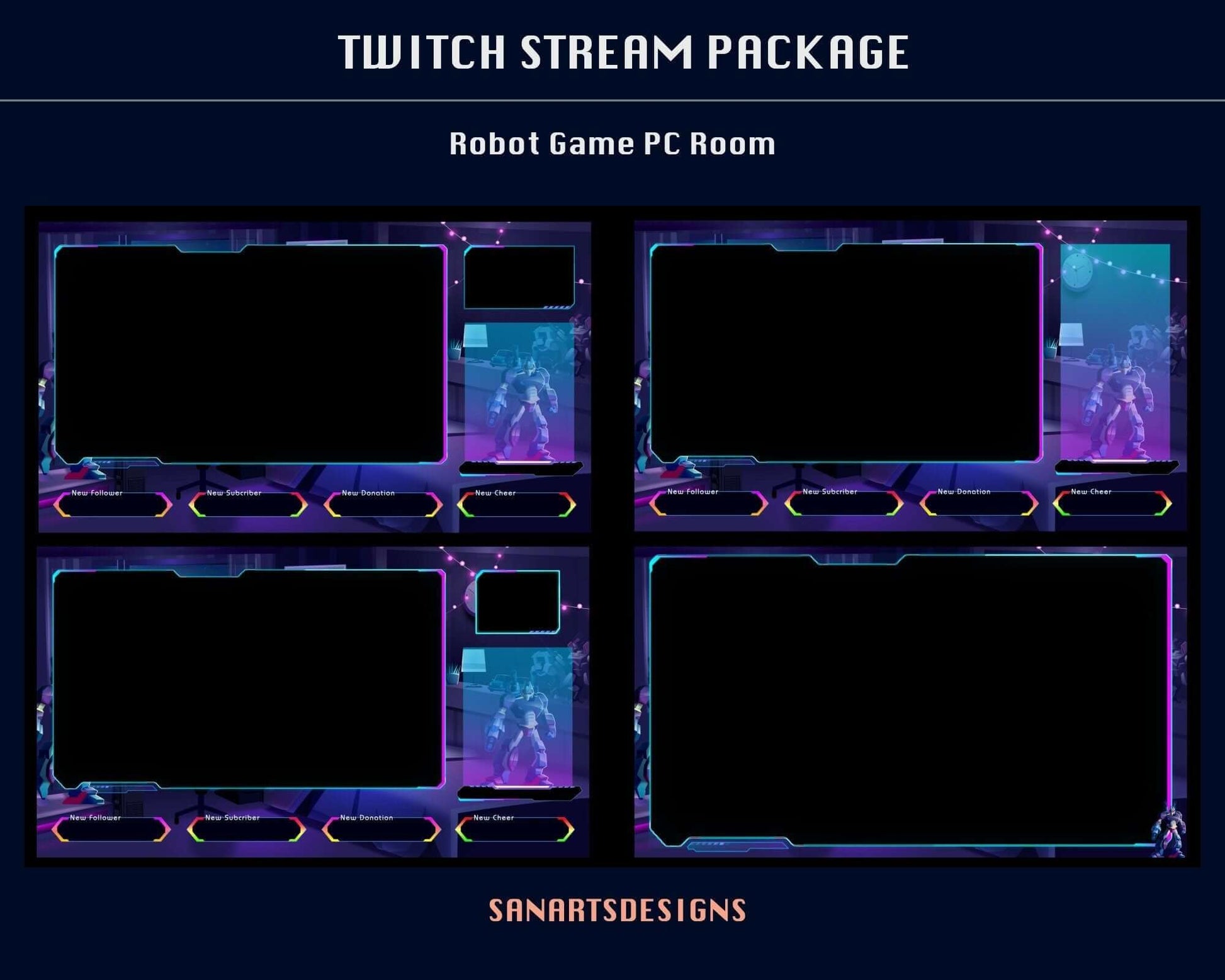 Animated Stream Package Robot Game Room - Package - Stream K-Arts