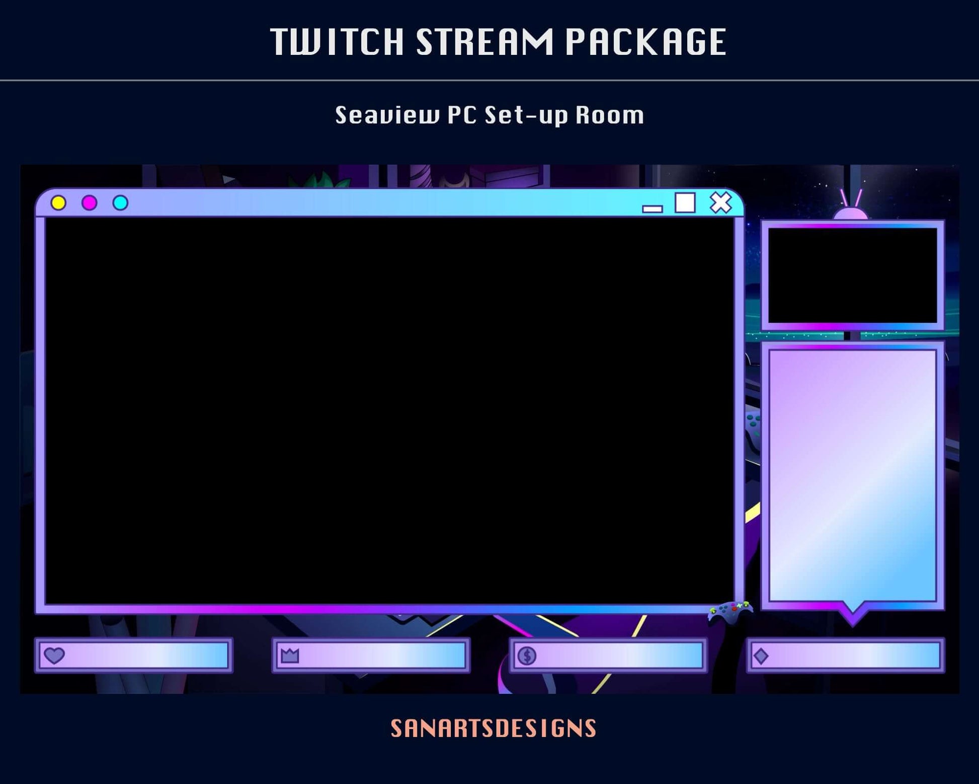 Animated Stream Package Seaview PC Set-up Room - Package - Stream K-Arts