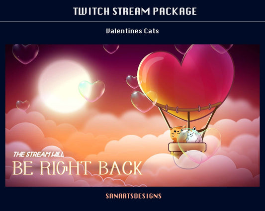 Animated Stream Package Valentines Cats - Package - Stream K-Arts