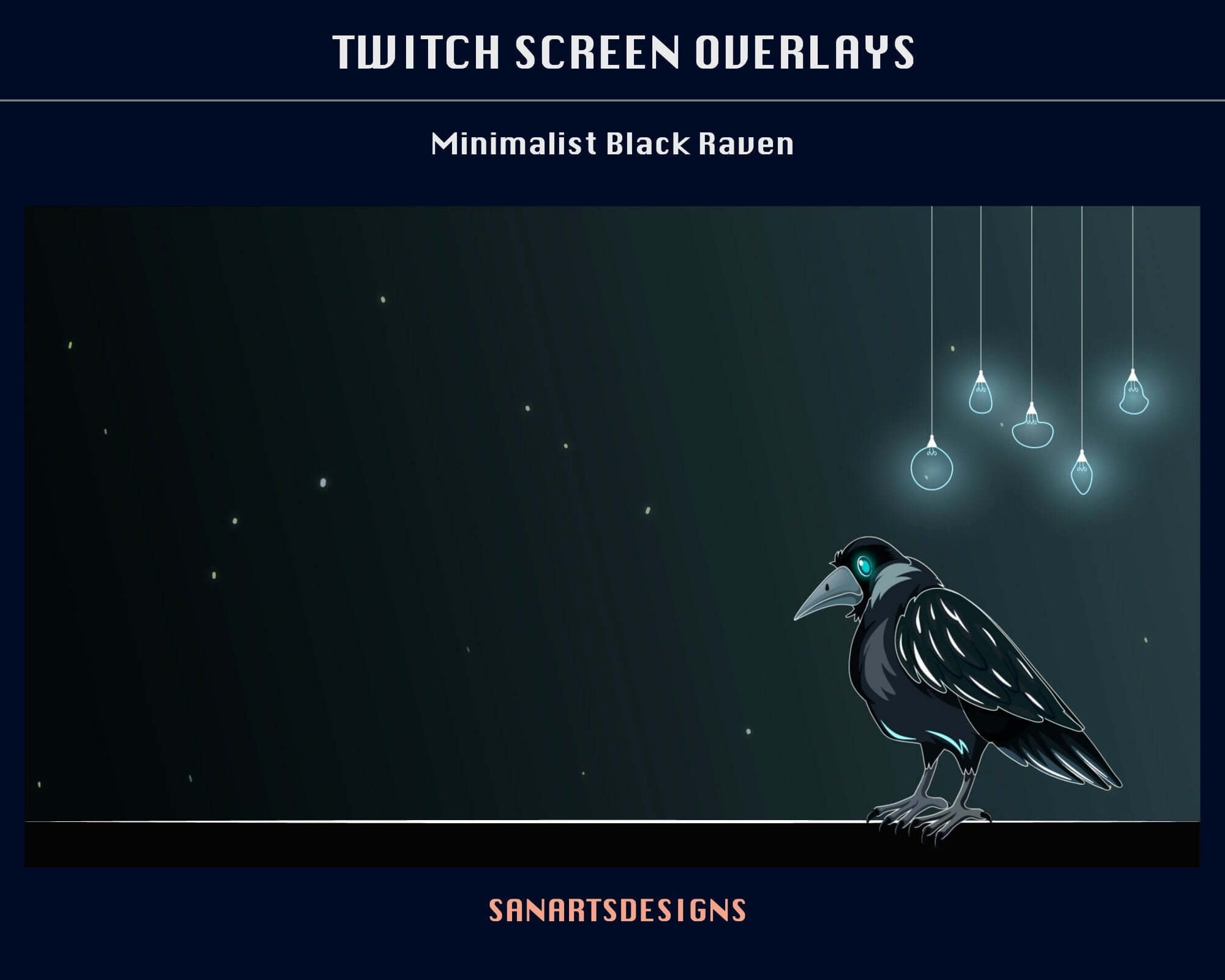 Animated Stream Screens Black Raven - Overlay - Stream K-Arts