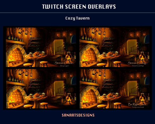 Animated Twitch Overlays Cozy Tavern - Overlay - Stream K-Arts