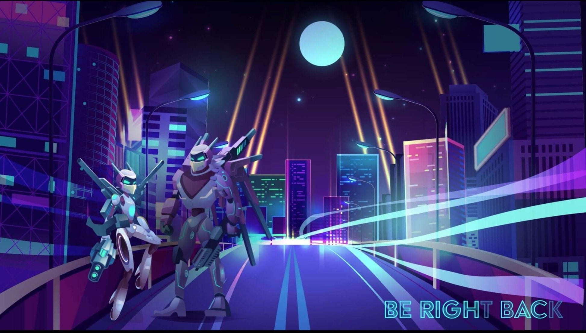Animated Twitch Overlays Cyber City Robots - Overlay - Stream K-Arts