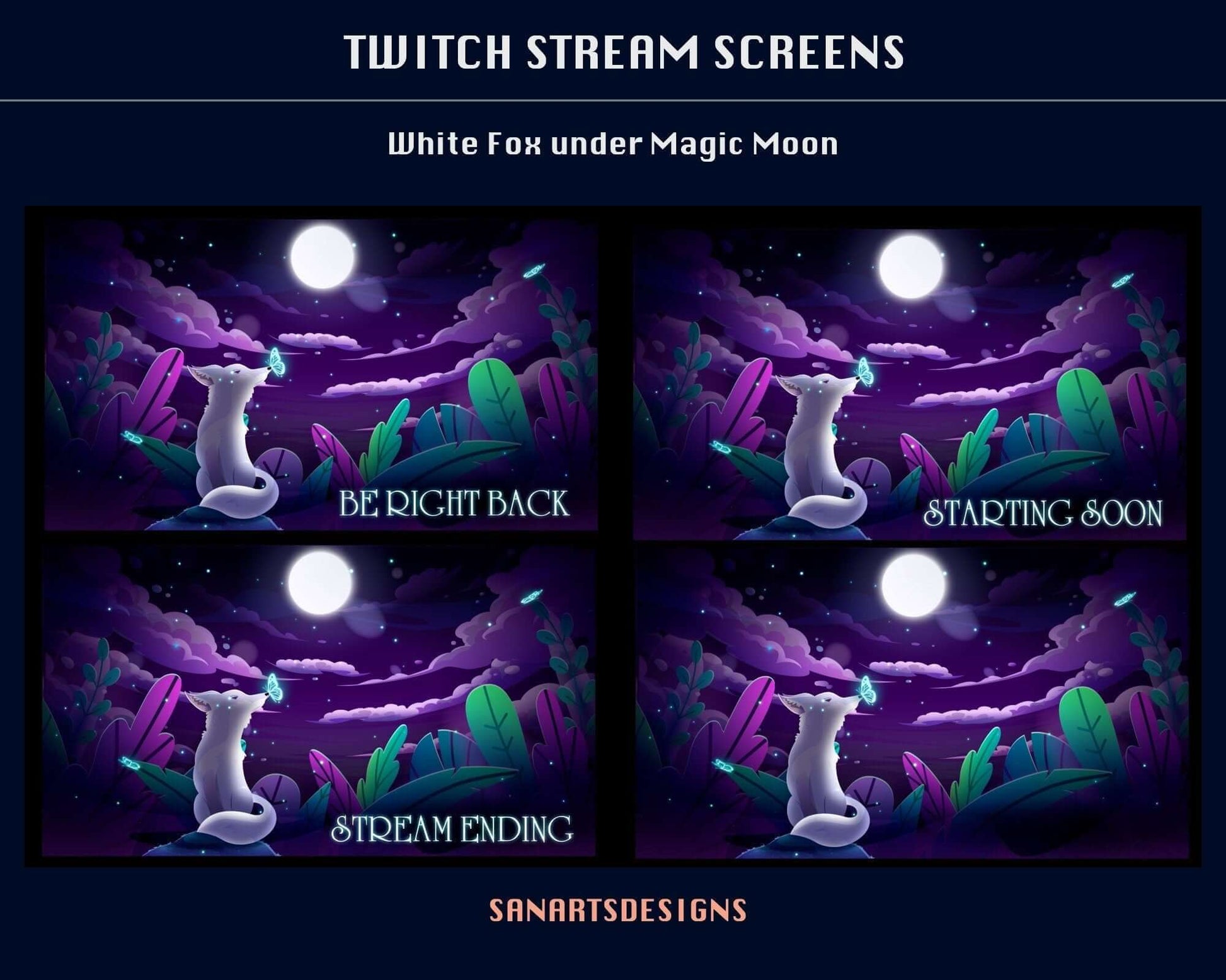 Animated Twitch Overlay Stream Cozy, Celestial Twitch Overlay, Twitch