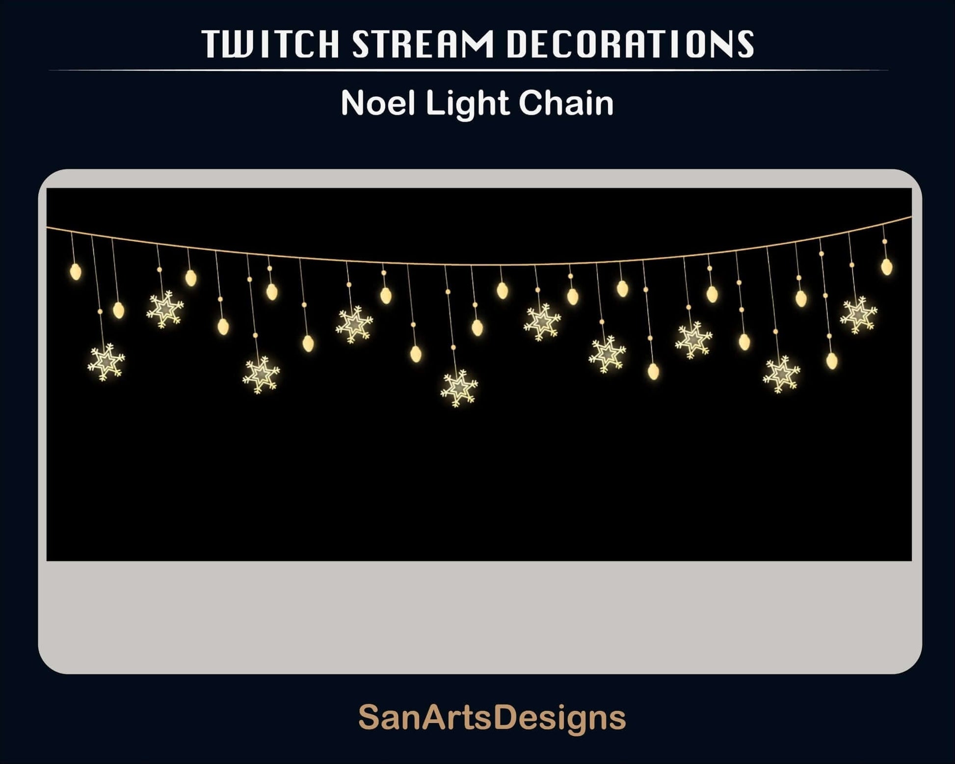 Christmas Snow Flake Light Chains Animated Stream Decorations - Decorations - Stream K-Arts