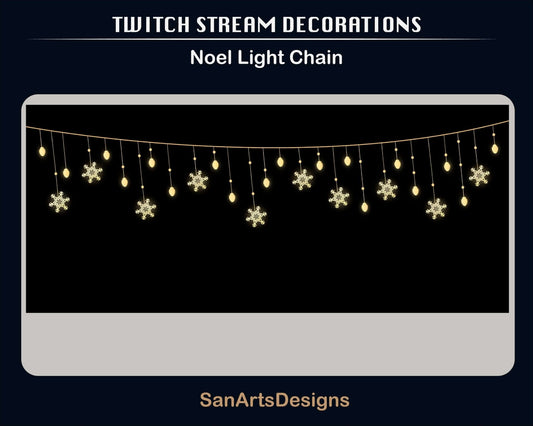 Christmas Snow Flake Light Chains Animated Stream Decorations - Decorations - Stream K-Arts