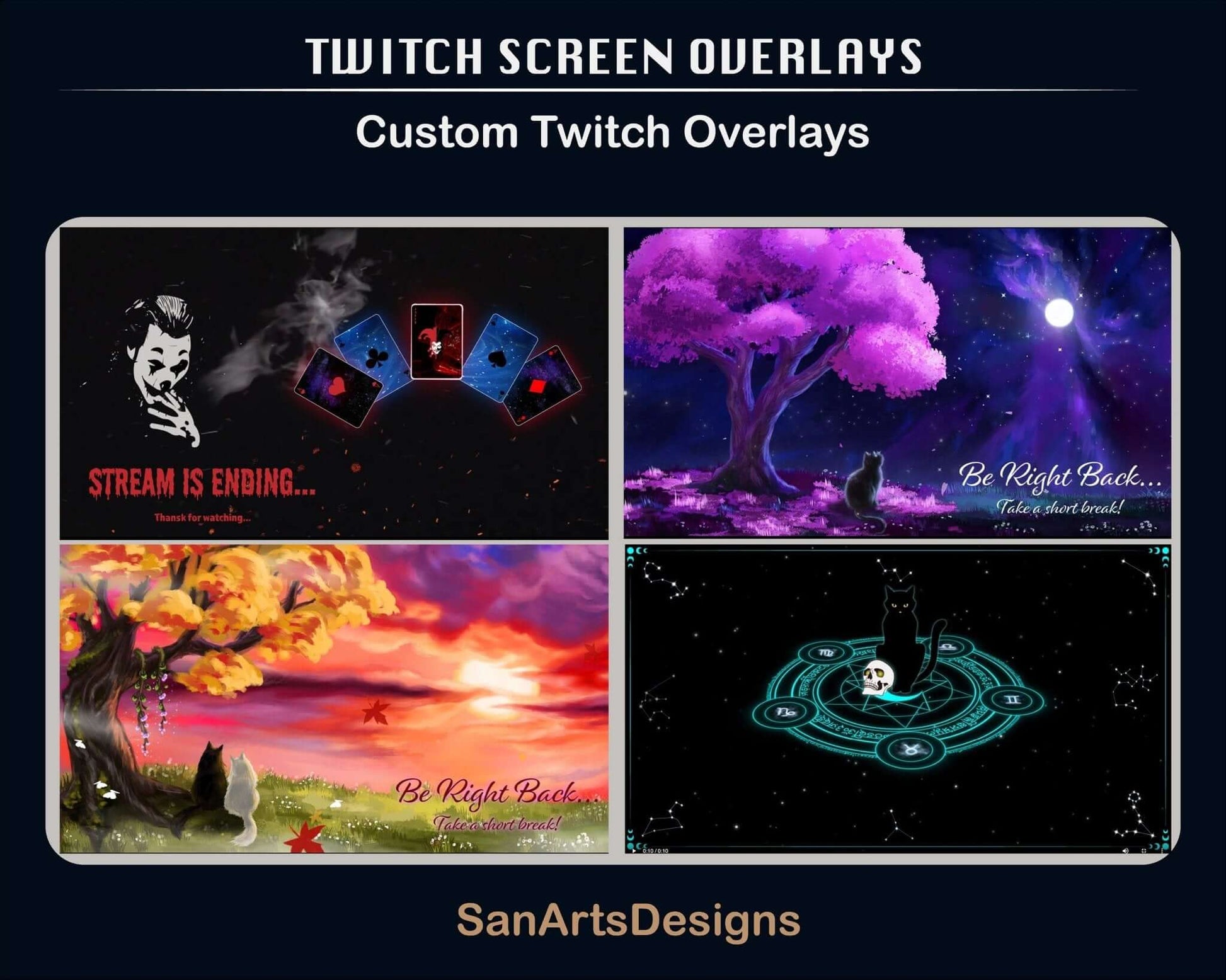 Custom Animated Twitch Screen Overlays - Overlay - Stream K-Arts