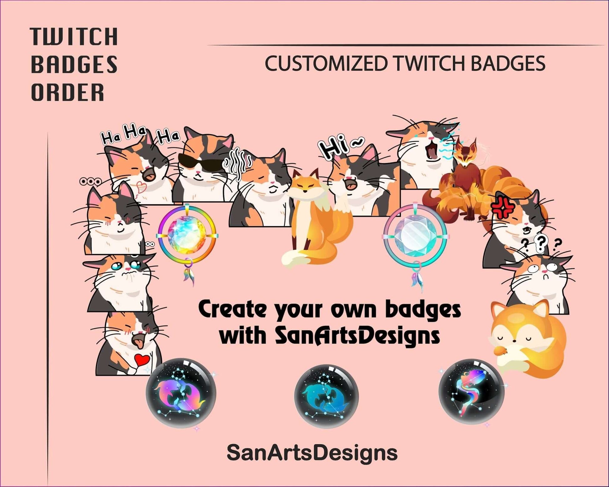 Custom Twitch Sub Bit Badges - Badges - Stream K-Arts