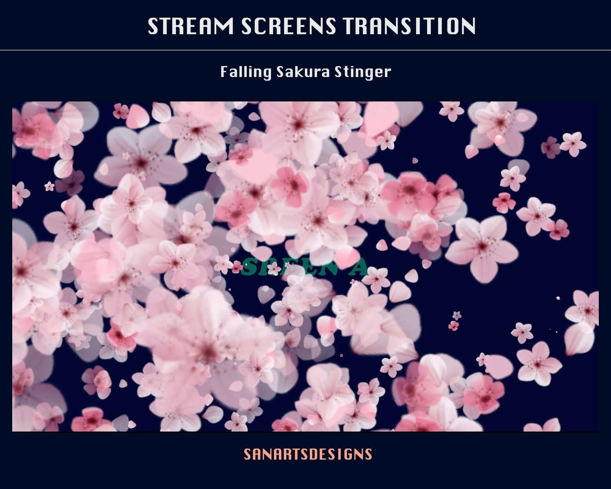 Falling Pink Sakura Twitch Stream Scenes Transition - Transition - Stream K-Arts