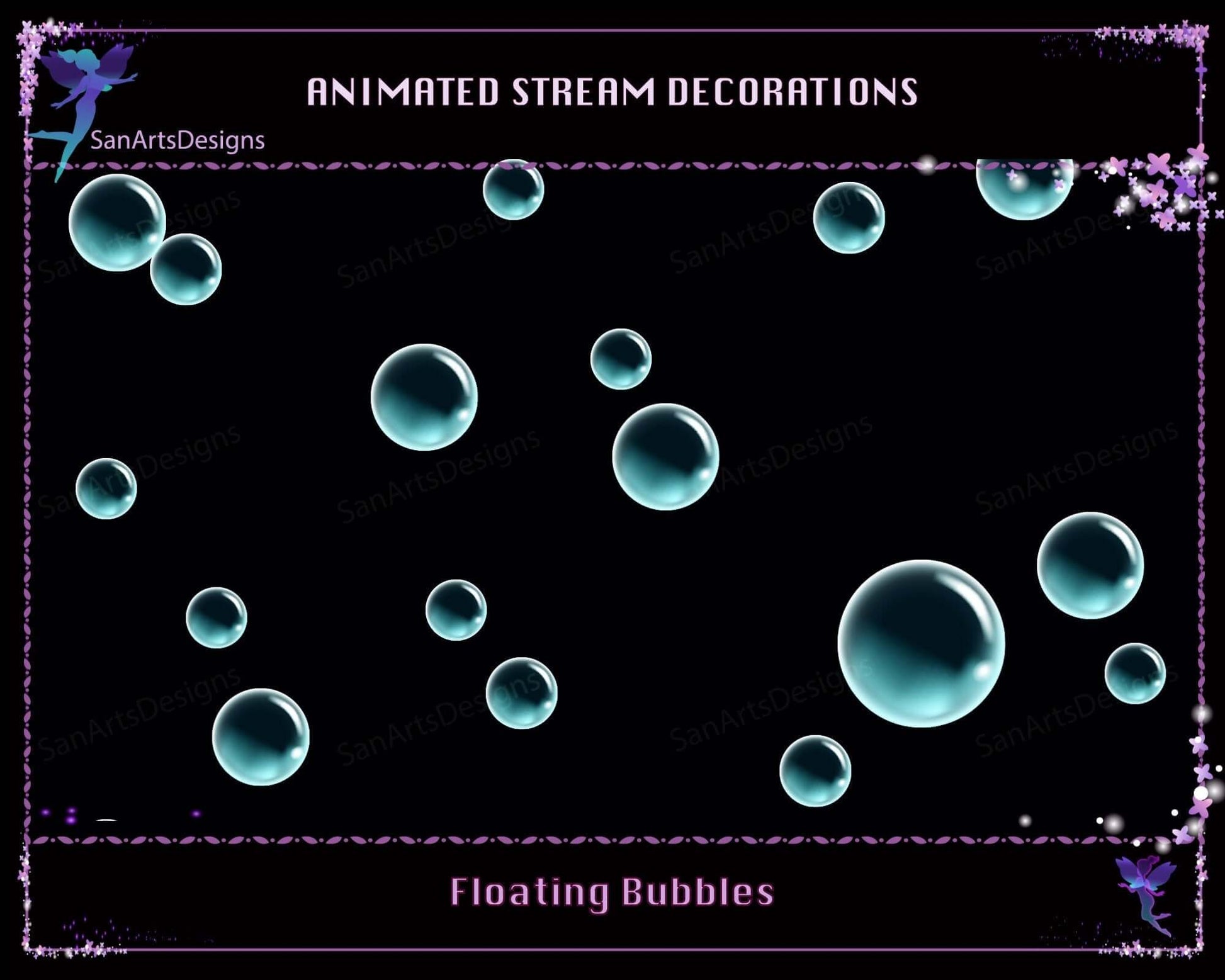 Floating Bubbles Animated Stream Decoration - Decorations - Stream K-Arts