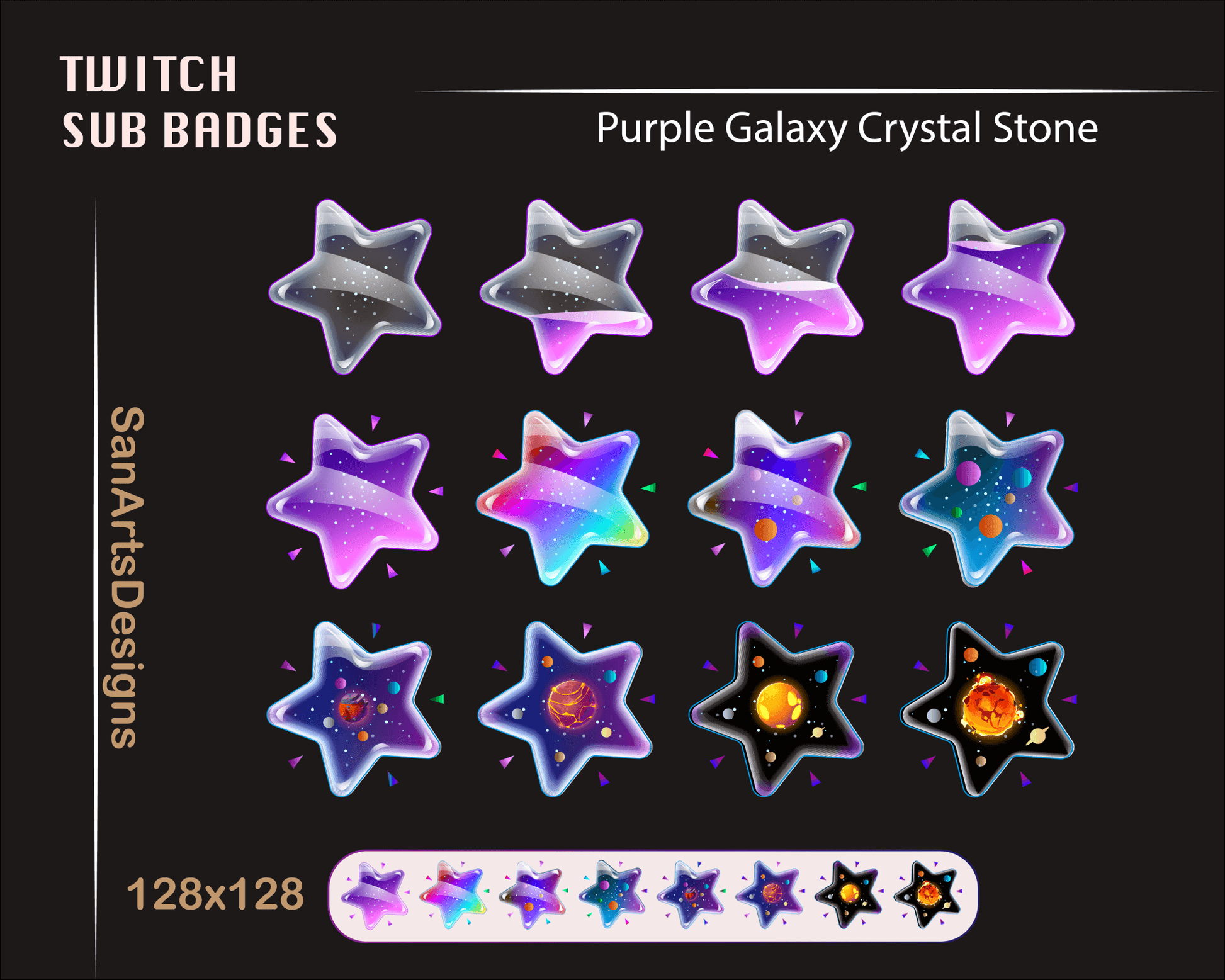 Galaxy Star Bottle Twitch Sub Badges - Badges - Stream K-Arts