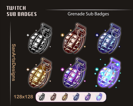 Grenade Twitch Sub Badges - Badges - Stream K-Arts