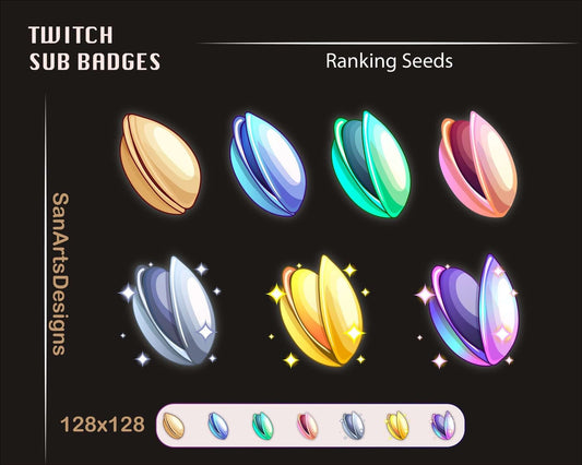 Magic Ranking Seeds Twitch Sub Badges - Badges - Stream K-Arts
