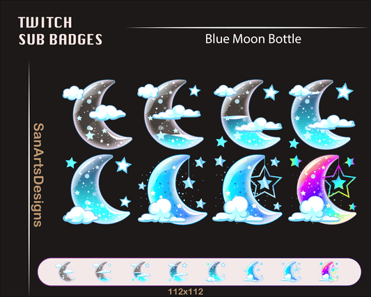 Moon Bottle Twitch Sub Badges - Badges - Stream K-Arts