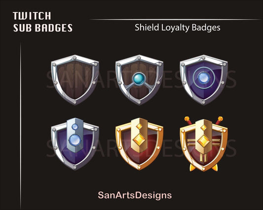 Shield Twitch Sub Badges - Badges - Stream K-Arts