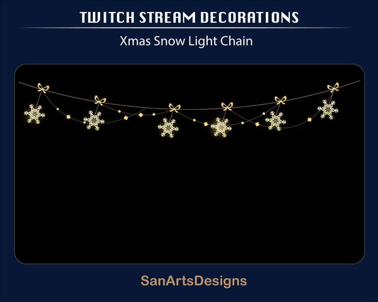 Snow Flakes Light Chain Animated Stream Decorations - Decorations - Stream K-Arts