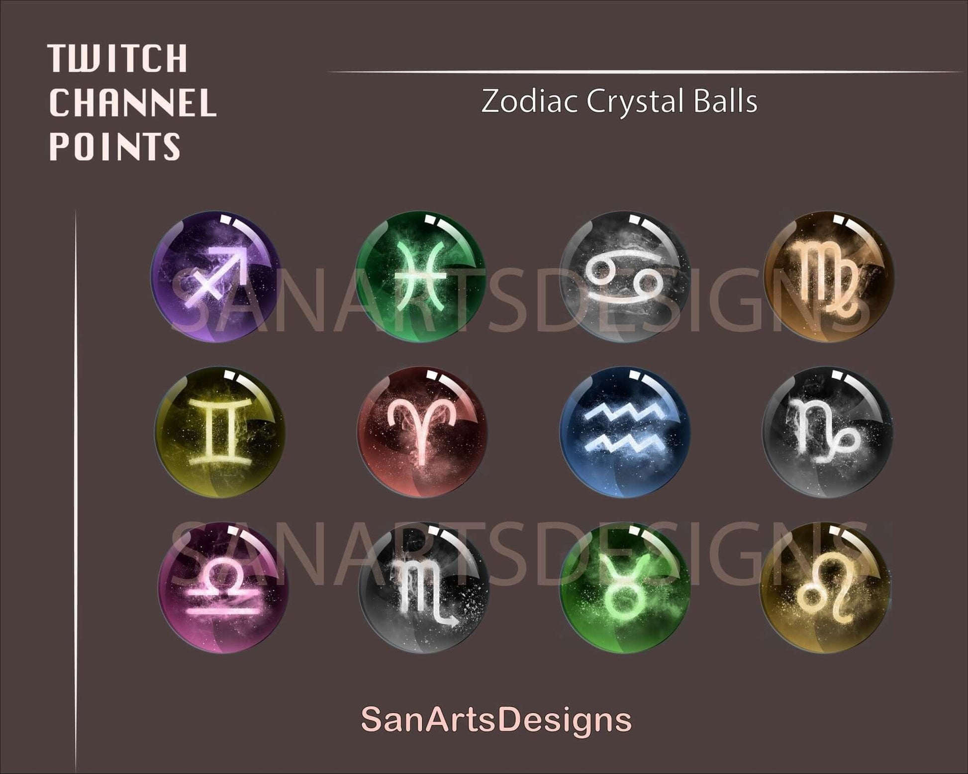 Zodiac Crystal Ball Twitch Channel Points - ChannelPoint - Stream K-Arts